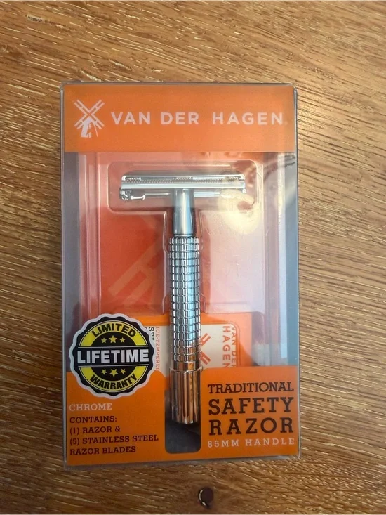 Van Der Hagen Chrome Safety Razor - Silver