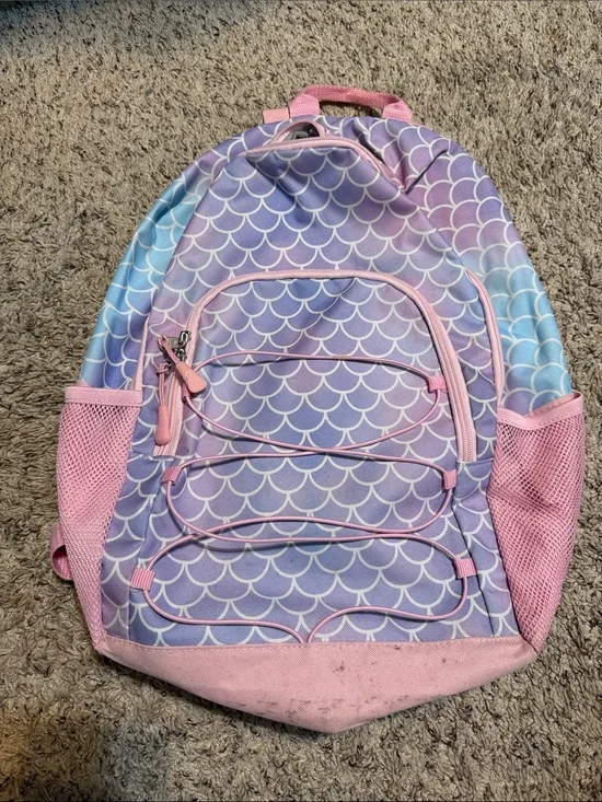 Kids Mermaid Scale Pink & Purple Backpack