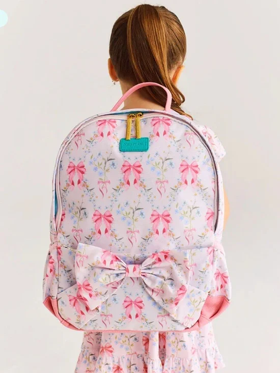 NEW Posh Peanut Pink Floral Bow Kids Backpack