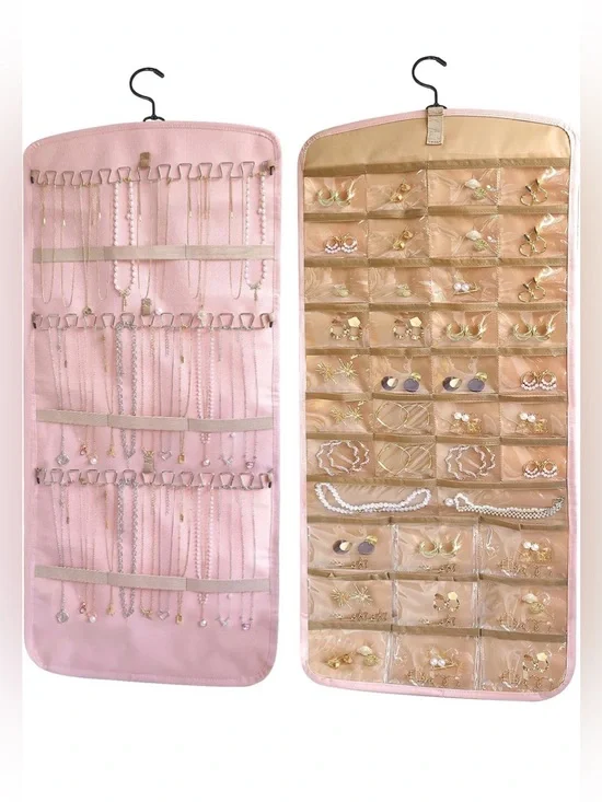 NWT Bagsmart Double-Sided Hanging Jewelry Organizer for home or travel