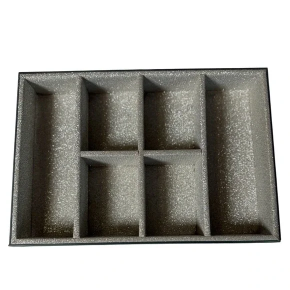 Silver‎ Glitter Mirrored Jewelry Organizer Tray 8x12