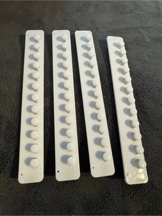 4 White Self Adhesive Necklace Organizer Holders 12 Peg Jewelry Hanger Wall moun
