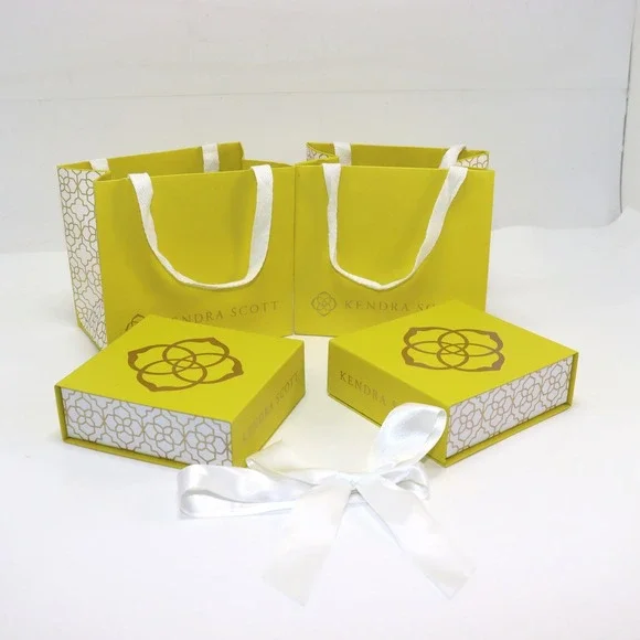 Kendra Scott Jewelry Gift Packaging Set‎ Yellow Womens Boxes Bags Ribbon