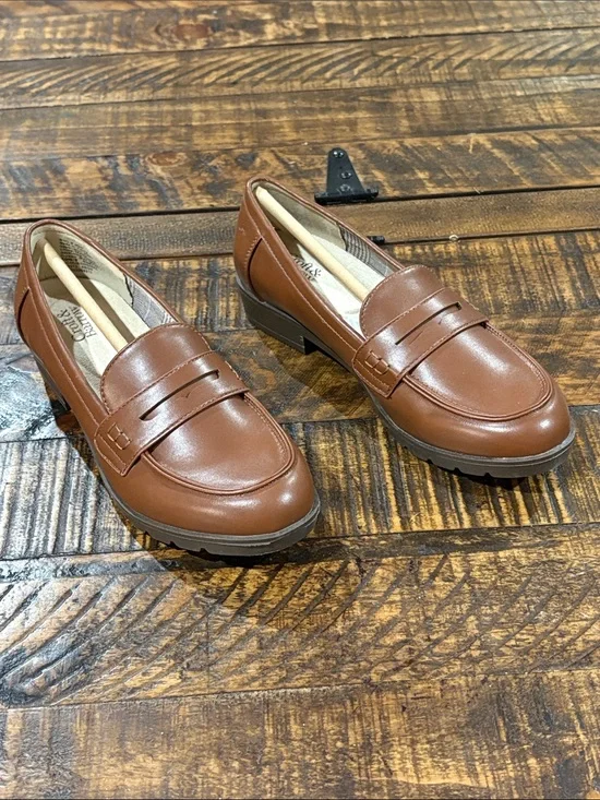 Croft & Barrow brown leather Penny slip on loafers