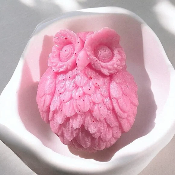 BlackBerry vanilla SOAP owl handmade 3x2in 4oz shea butter & coconut oil based