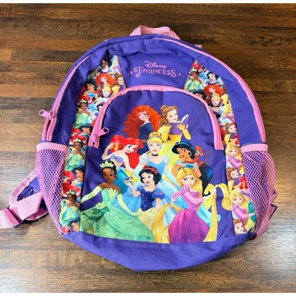 Disney Princess Backpack, Back to school. Purple and pink medium size.