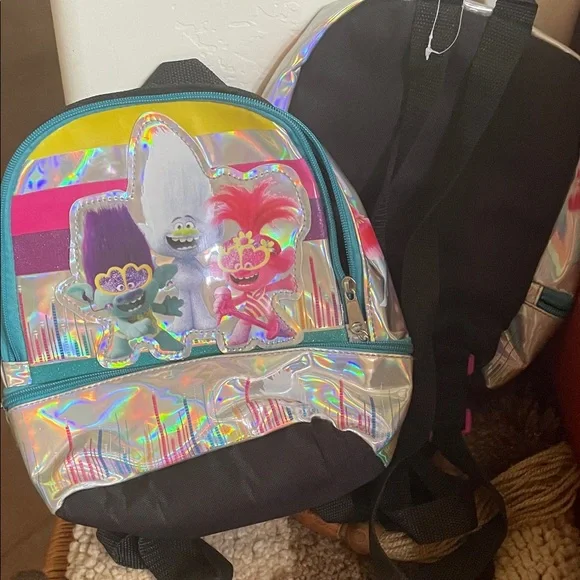 Trolls Holographic Kids Backpack with Teal Accents