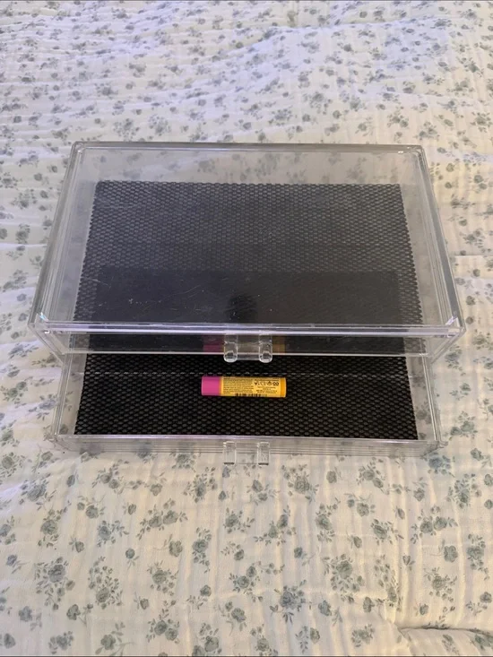 Clear Acrylic Makeup Organizer Tray with Black Insert