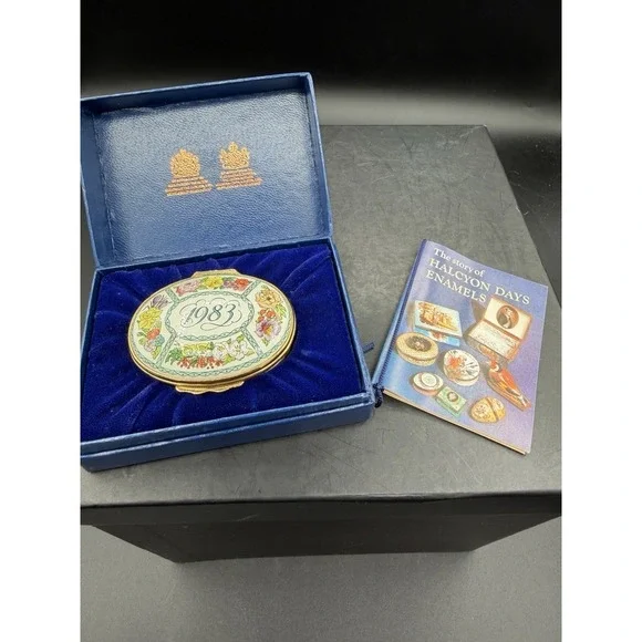 ✨📅 Halcyon Days Enamels 1983 Trinket Box – Vintage Collectible 📅✨