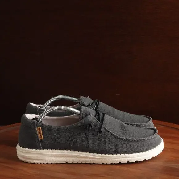Hey Dude‎ Loafers Womens SZ 8 Off BLK Chambray Casual Lightweight Coastal Shoes