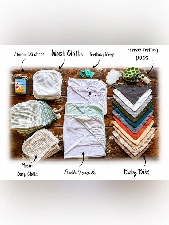 Newborn Baby Essentials Bundle - Bath, Feeding, Teething
