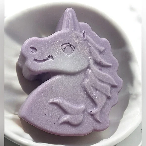 Jasmine Lavender shimmer soap handmade Purple Unicorn 3x2in 6oz shea butter