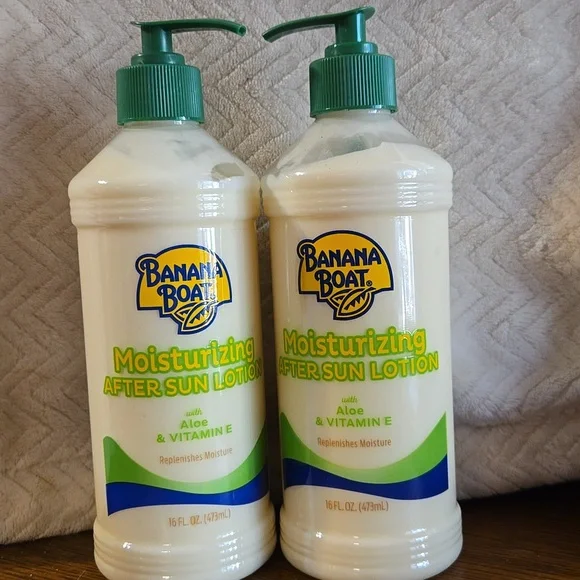 2 Banana Republic Moisturizing After Sun Lotion - Green and Cream Bottles