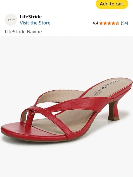 LifeStride Red Navine Strappy Kitten Heel Sandal