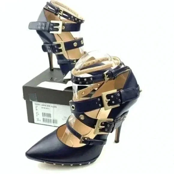Bally Helyette 38.5 8 dark lapis Italian leather