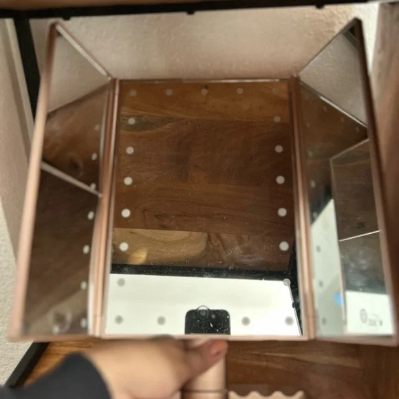 Tri-Fold Vanity Mirror with LED Lights