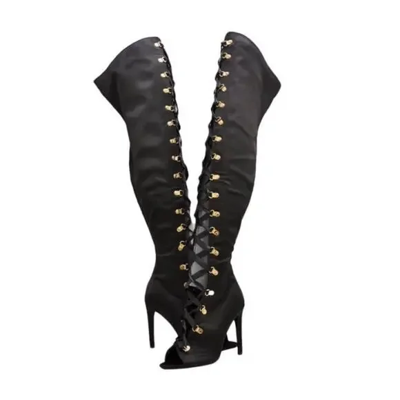 Cape Robbin Olga-26 Women Black Over The Knee Boot