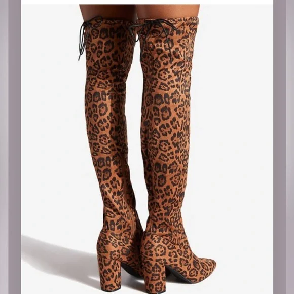 ShoeDazzle | Leopard‎ Aubriana Over-the-Knee Boot