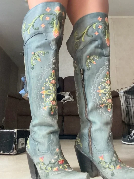 Dan Post Flower Child over-the-knee boots  Size 6.5