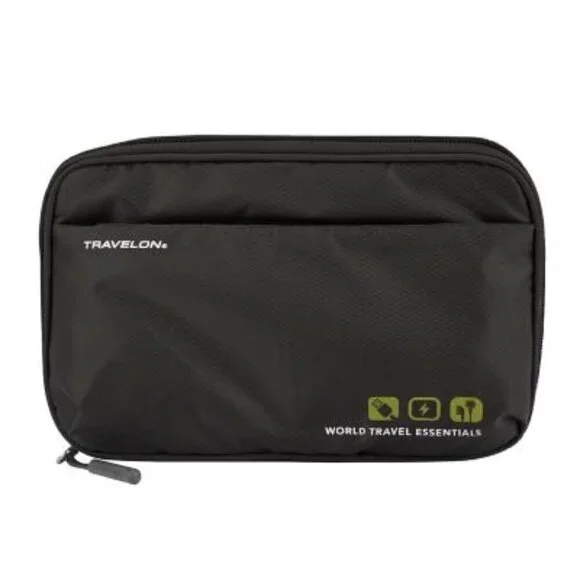 NWT Travelon Black World Travel Essentials Tech Organizer One Size