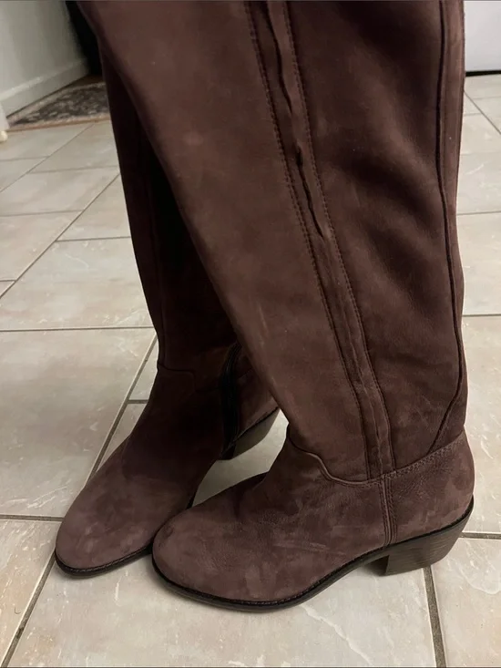 Lucky Brand Dark Brown Over-the-Knee Suede Boots