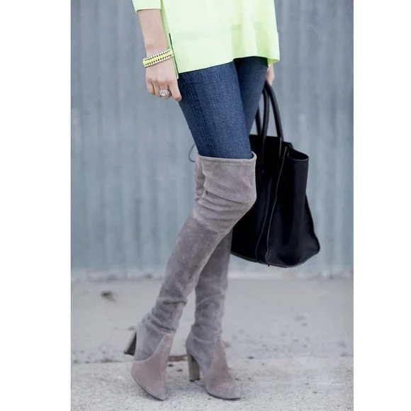 NEW Stuart Weitzman Highland Over-the-knee Boots, US 9, Two Tone Colorblock
