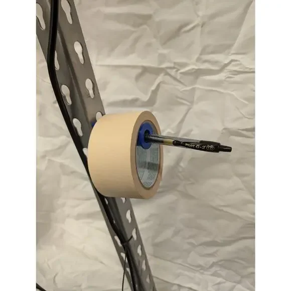 3D Printed Utility Tape‎ And Pen Holder for Slotted Shelf Rack Tape Rod Mount
