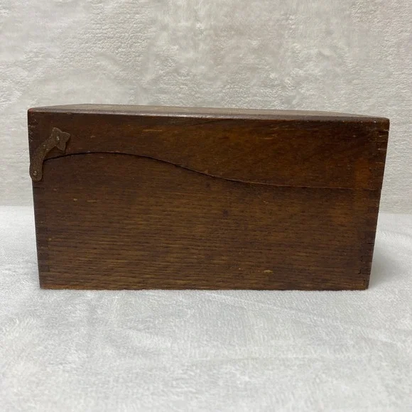 VTG Weis Oak Wooden Recipe‎ Card Catalog Box Dovetail Assembly Made in USA