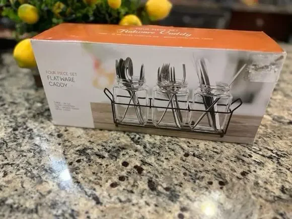 4 Piece Flatware Caddy In Box