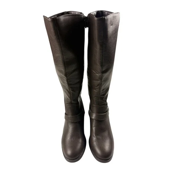 Easy Street Womens Dark Brown Knee High Riding Boots Low Block Heel Size 6M
