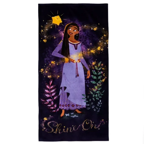 Disney Wish Cotton Beach Towel Featuring Asha and Star