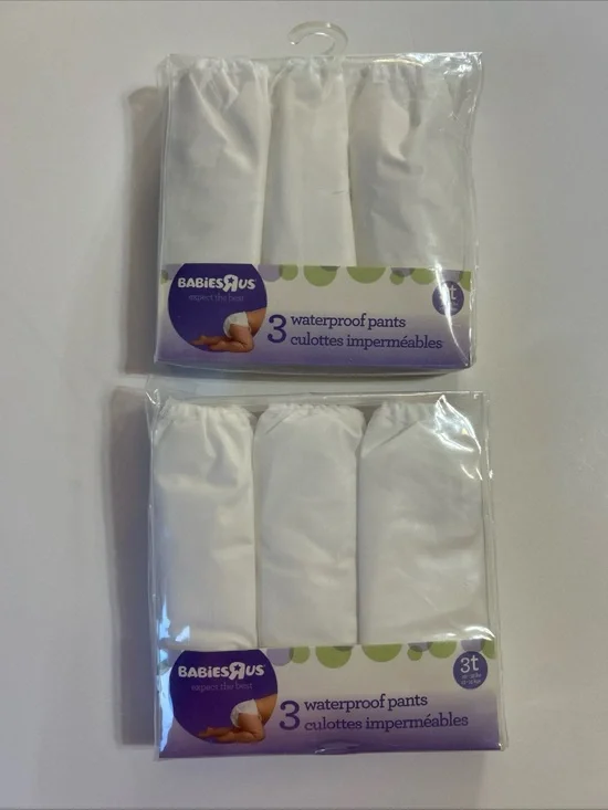 Babies R Us 3  Pack Waterproof Baby Pants  3T. Lot Of 2