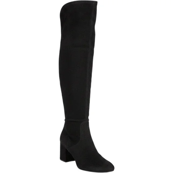 Katy Perry KK-Kaza Black Suede Over The Knee Block Heel Boots Womens 10M