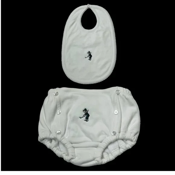 Fore Kids‎ Diaper Cover + Bib Set Golf Inspired 100% Pima Cotton