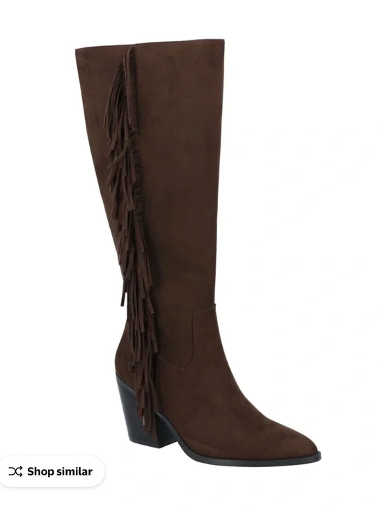 Time And Tru Brown Suede Fringe Boots Size 6