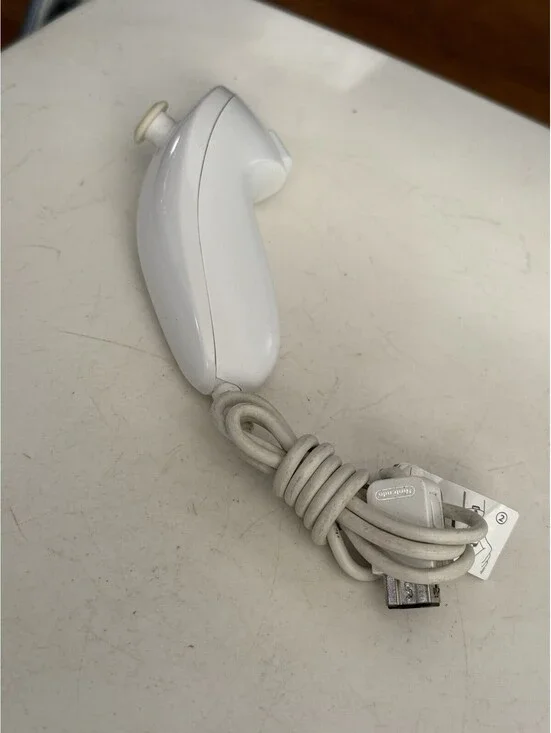 Nintendo RVL-004 Nunchuck Video Games Controller for Wii and Wii U - White