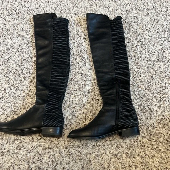 Stuart Weitzman Women size 6M ALLGOOD Black Nappa Over‎ the Knee Boots