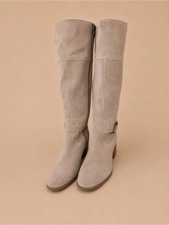 Marc Fisher Taupe Suede Knee High Riding Boots Women’s Size 9M