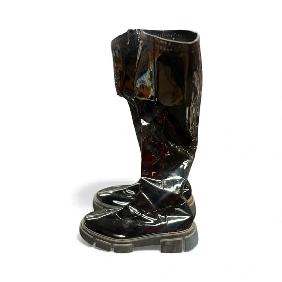Sz 10 Zara Stylish Black Knee-High Boots