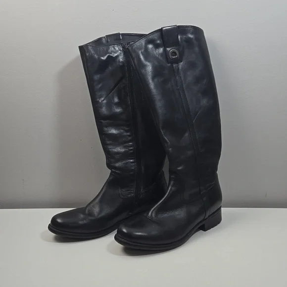 Clarks Black Leather Tall Riding Boots