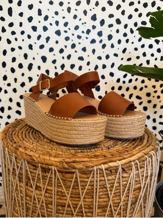 Soda Chunky Platform Espadrille Wedges