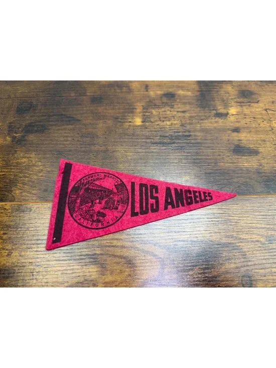 Vintage Los Angeles Farmers Market Felt mini Pennant Souvenir  8 inches