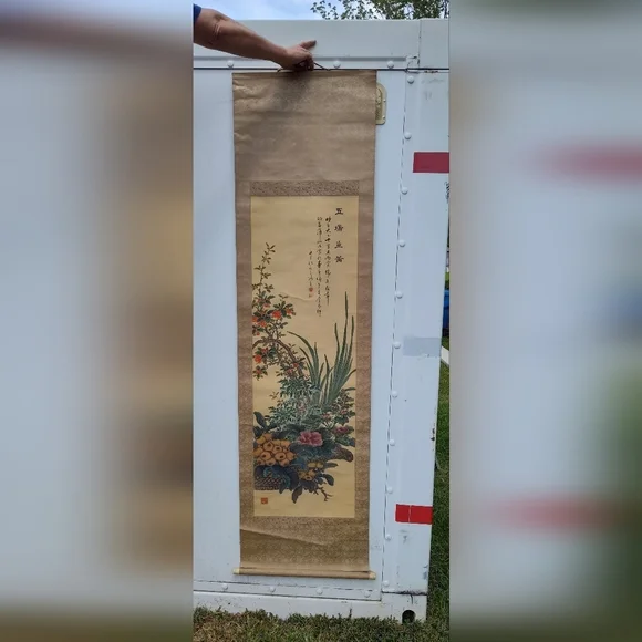 Zhang Xiong (Qing Dynasty) Hand Painted Silk On Paper Scroll, 1878