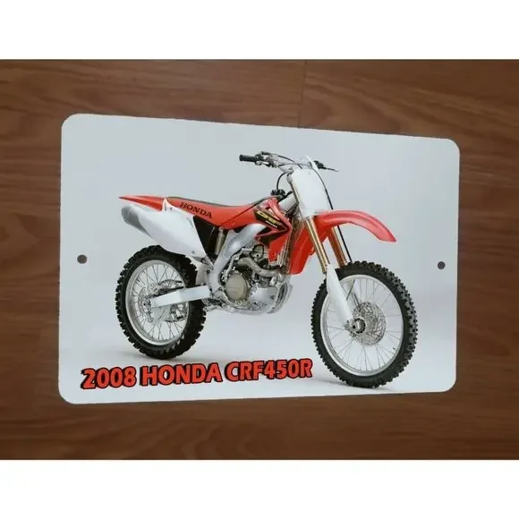 2008 Honda‎ CRF450R Motocross Motorcycle Dirt Bike Photo 8x12 Metal Wall Sign