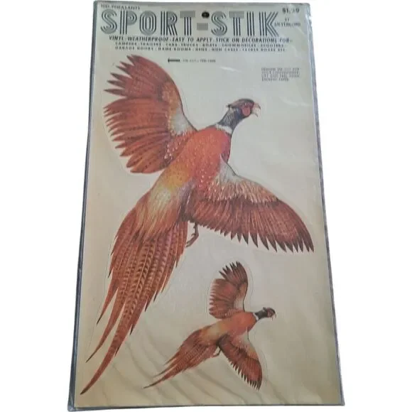 Sport-Stik Vinyl Pheasant Wall Decal — Brown and Orange