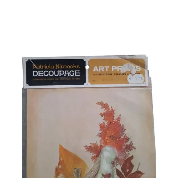 Orange Floral Decoupage Art Paper