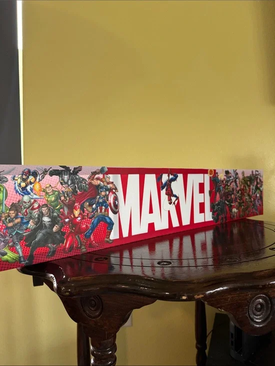 Marvel Red and White Superhero Banner Wall Art