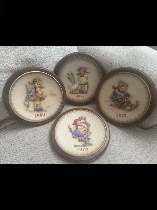 Goebel Brown Framed Hummel-Style Wall Plaques