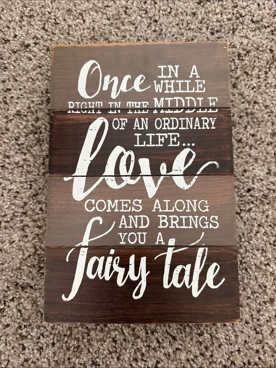 Rustic Brown 'Love' Wooden Wall Sign - Home Wall Decor
