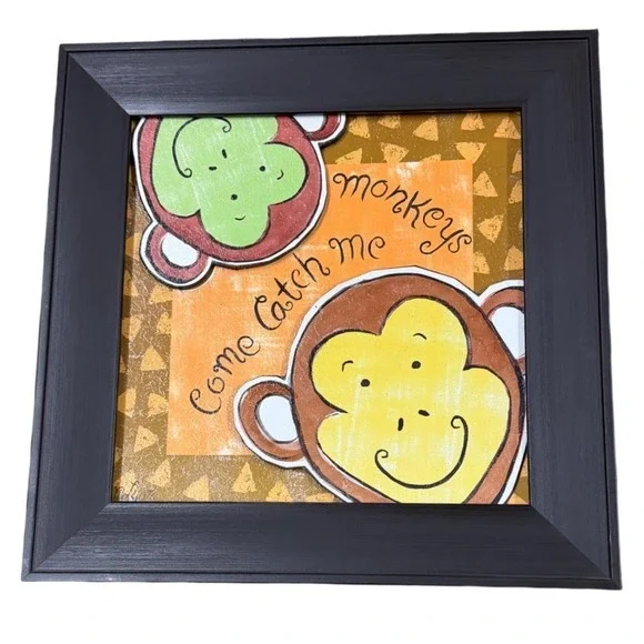 Monkey Kids Room Decor 16x16 Kidcore‎ Nursery Playroom 3D Jungle